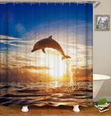 Ocean Design Shower Curtain, Dolphin, Waterproof Fabric, Bathroom Curtain, Shower Curtains, Main Decoration, Bath Screens