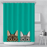 Black Cat Waterproof Polyester Shower Curtain
