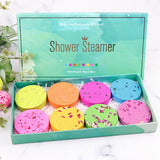 Shower Steamer Aromatherapy Shower Sheet Round Biscuit Flower Shower Sheet Set Essential Oil Bath Salt Bubble Bomb