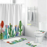 Anti-Slip Shower Curtain and Bathroom Mat Set - Keep Your Bathroom Safe and Stylish