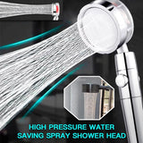 Propeller Driven Shower Head With Stop Button And Cotton Filter Turbocharged High Pressure Handheld Shower Nozzle