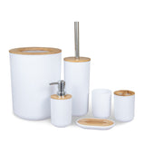Bamboo And Wood Bathroom Six-piece Toiletry Set