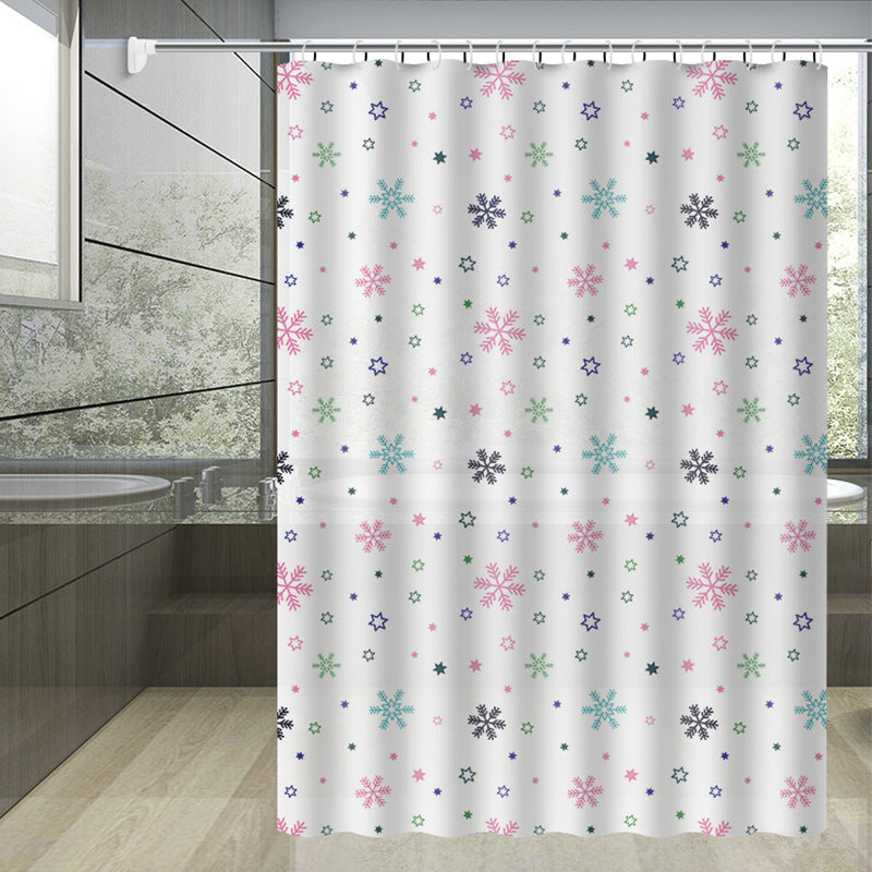 Bathroom Printing Shower Curtain Waterproof Durable Mildew Stain Resistant