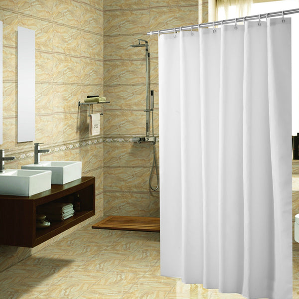 Pure Polyester Partition Waterproof Shower Curtain - White Black Shower Curtain , Solid Transitional Shower Curtains for Bathroom