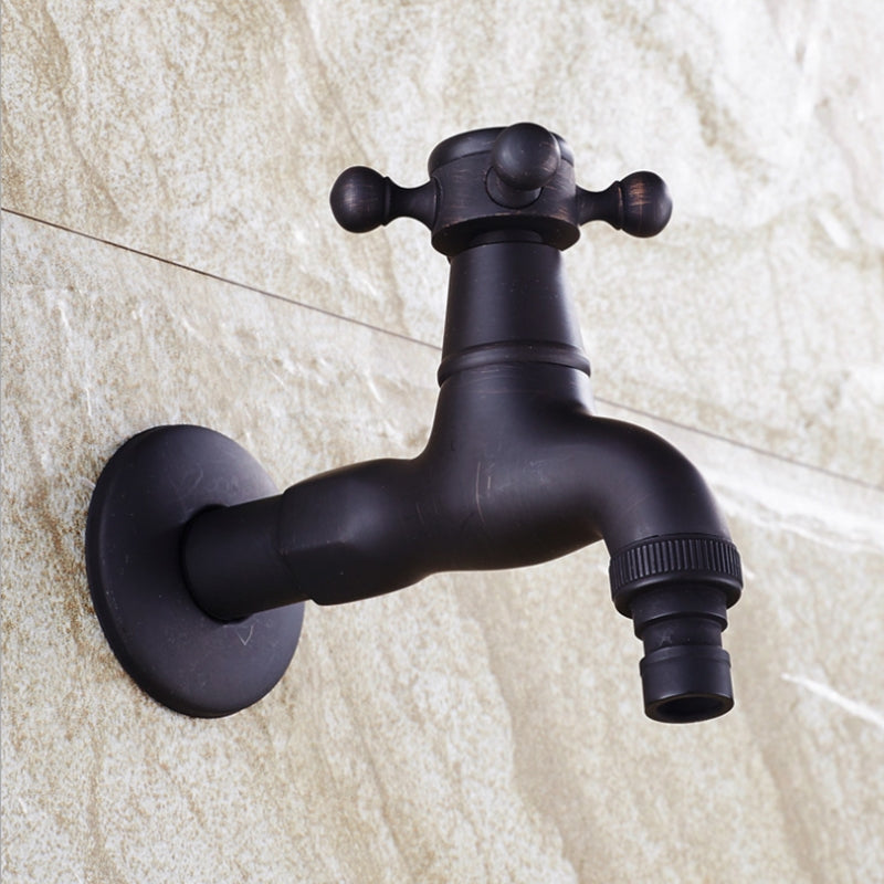 Black Antique Plum Hand Wheel Mop Pool Faucet