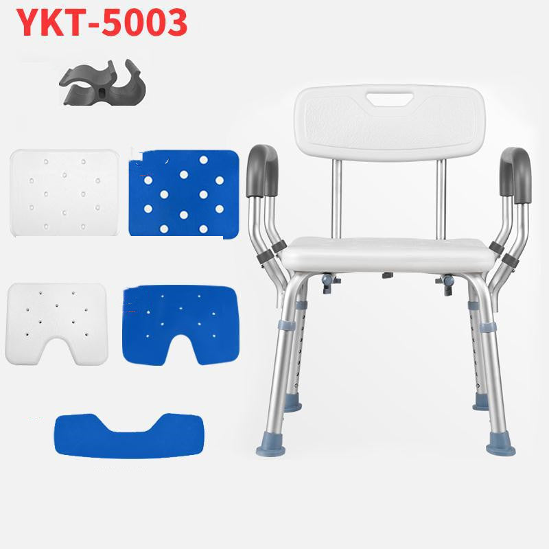 Shower Chair with Back - Bathtub Chair with Arms for Handicap, Disabled, Seniors & Elderly - Adjustable Medical Bath Seat Handles - Non Slip Tub Safety
