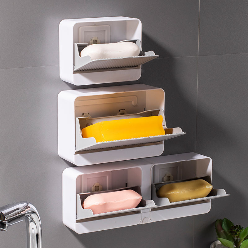 1pc Bathroom Storage Rack With Wall-mount Design For Cosmetics
