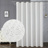 White Waterproof Fabric Shower Curtain or Liner Microfiber - Soft Cloth & Hotel Quality, Machine Washable White Shower Curtain Liner for Bath Tub