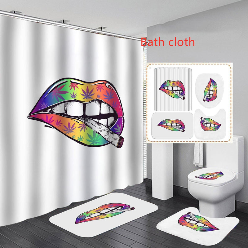 Shower curtain creative printing waterproof shower cloth