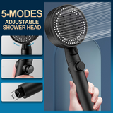 Shower Head with Hose and on off Switch, 3 Setting High Pressure Handheld Shower Head, Removable Shower Head with hose, Adjustable Angle Bracket, Low-Reach Wand Holder, Black