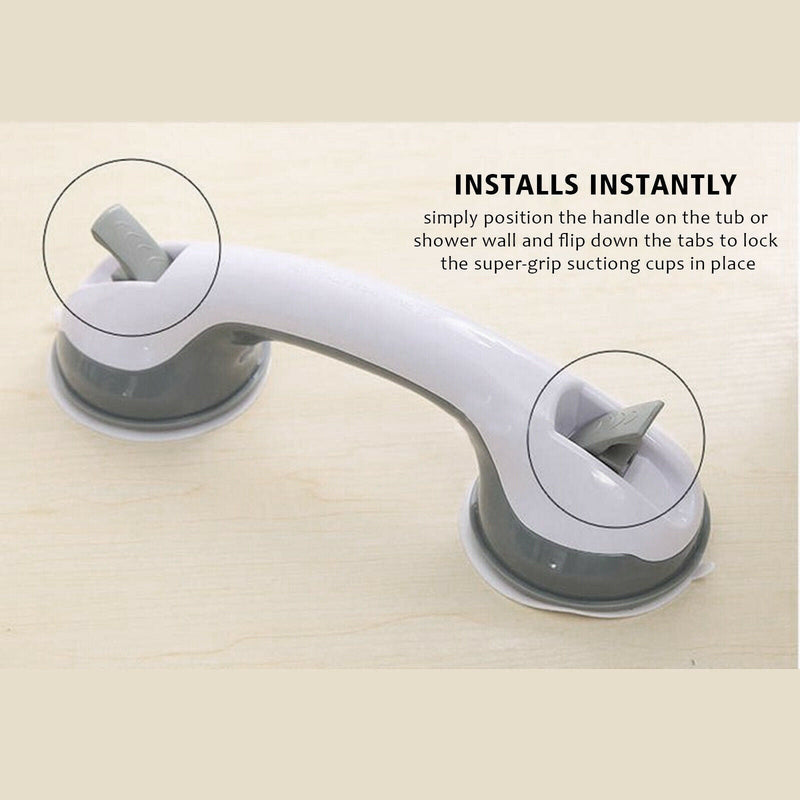 Power Shower Grip Handle Bathroom Suction Grab Bar Safety Rail Tub Bath Vacuum