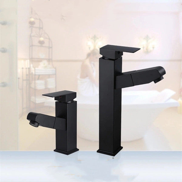 3 Modes Sink with Pull Out Sprayer Single Hole Bathroom Faucet