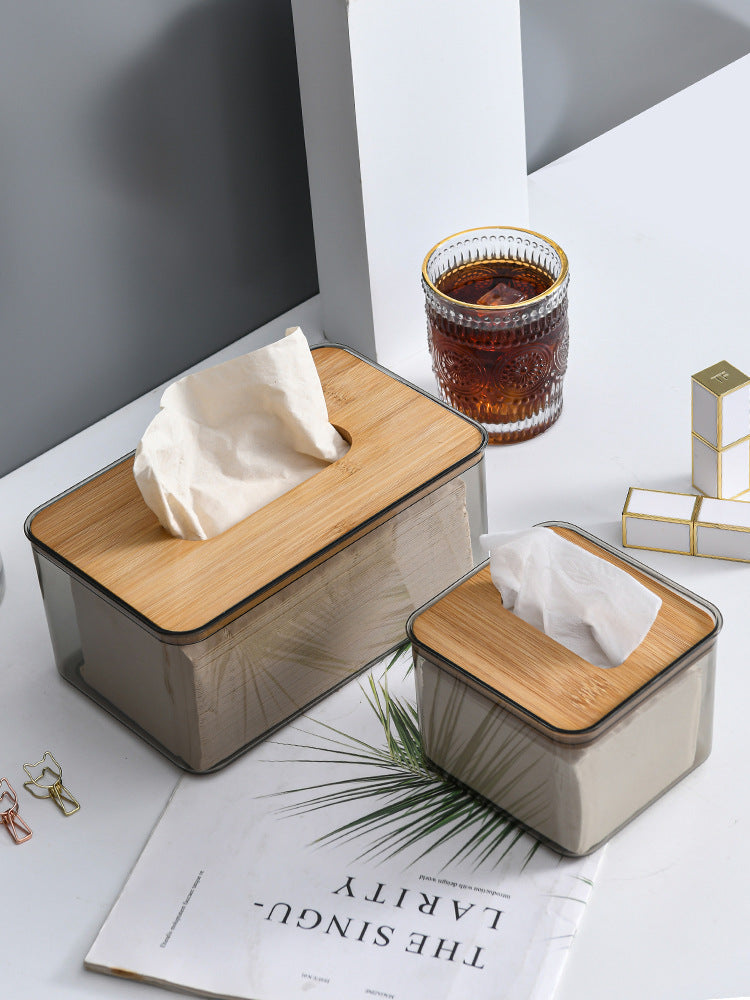 Simple Household Bathroom Living Room Bamboo And Wood Tissue Box
