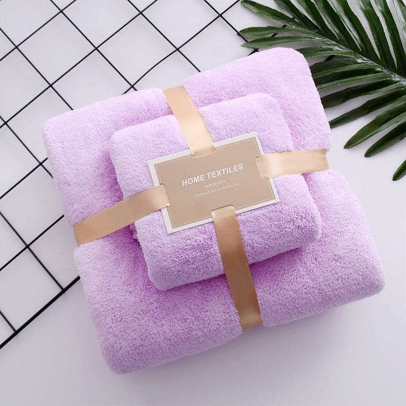 High Density Coral Fleece Towel Bath Towel Set
