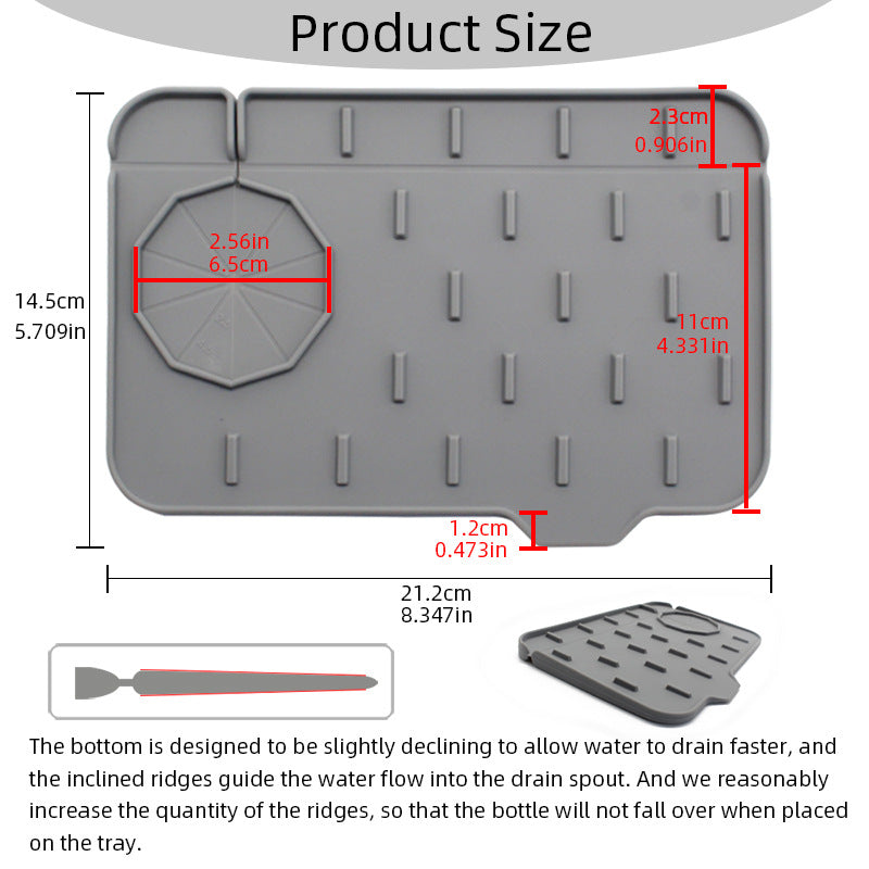 Silicone drain pad faucet anti-splash water absorbing pad sink