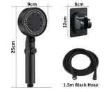 Shower Head with Hose and on off Switch, 3 Setting High Pressure Handheld Shower Head, Removable Shower Head with hose, Adjustable Angle Bracket, Low-Reach Wand Holder, Black